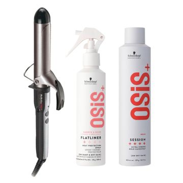 Babyliss PRO Krultang Titanium Tourmaline + Schwarzkopf OSiS+ Flatliner 200ml + OSiS+ Session Hairspray 500ml