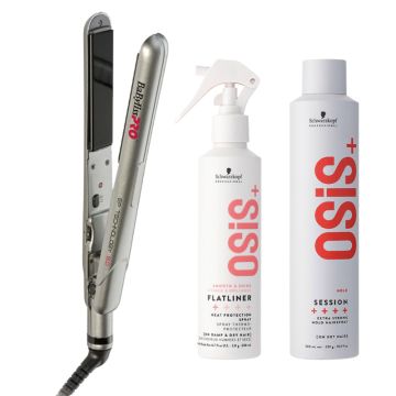 Babyliss PRO Stijltang Nano Titanium 25mm + Schwarzkopf OSiS+ Flatliner 200ml + OSiS+ Session Hairspray 500ml