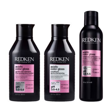 Redken Acidic Color Gloss Shampoo 300ml + Conditioner 300ml + Activated Glass Gloss Treatment 237ml