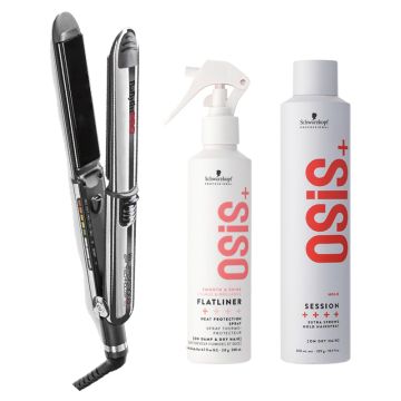 Babyliss PRO Stijltang Elipsis 3000 55W + Schwarzkopf OSiS+ Flatliner 200ml + OSiS+ Session Hairspray 500ml