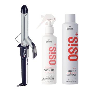 Babyliss PRO Titanium Tourmaline 25mm + Schwarzkopf OSiS+ Flatliner 200ml + Session Hairspray 500ml