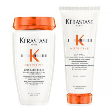 Kerastase Nutritive Bain Satin Riche 250ml + Lait Vital 200ml